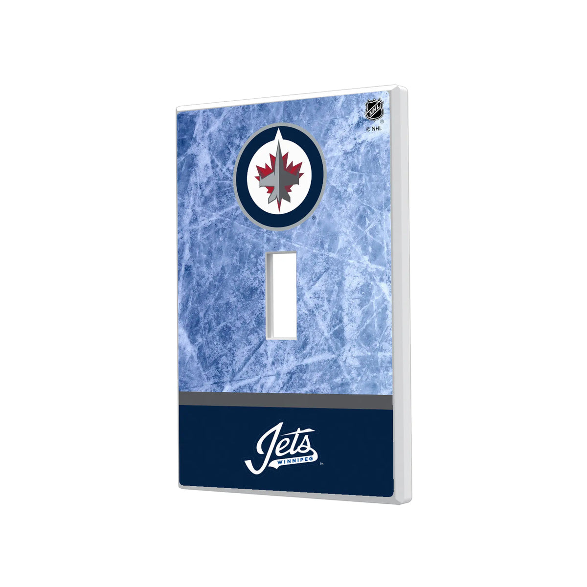Winnipeg Jets Ice Wordmark Hidden-Screw Light Switch Plate#Style_Single Toggle