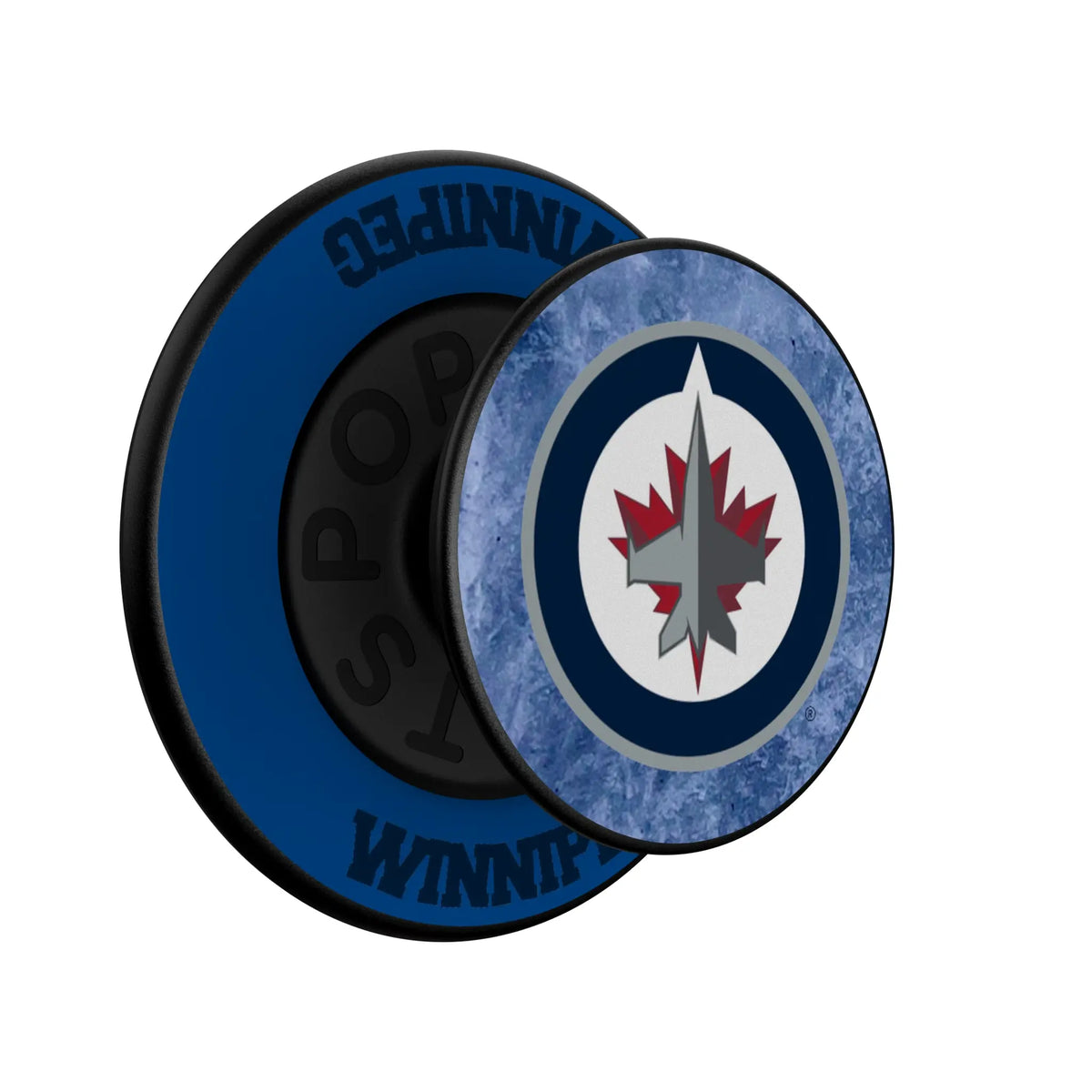Winnipeg Jets Ice Wordmark Popsockets Round Magnetic - Isometric View