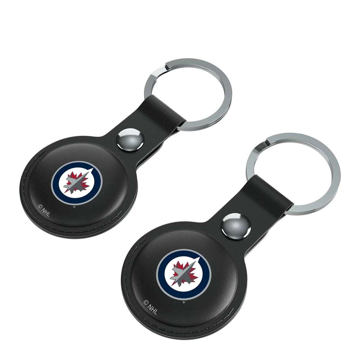 Winnipeg Jets Insignia AirTag Black Airtag Holder 2-Pack - Isometric View