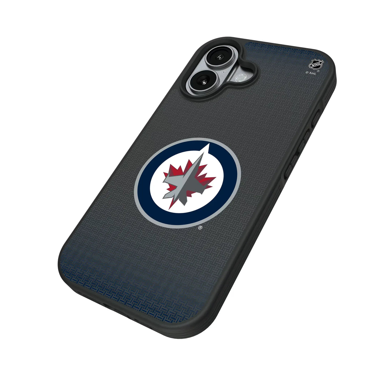 Winnipeg Jets Linen iPhone Bump Phone Case for Apple iPhone - Isometric View#Device_iPhone 17