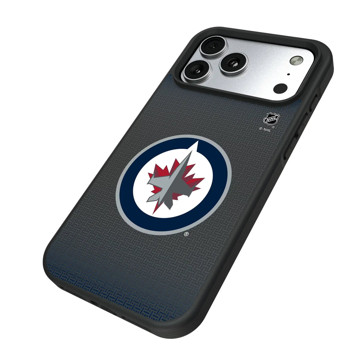 Winnipeg Jets Linen iPhone Bump Phone Case for Apple iPhone - Isometric View#Device_iPhone 17 Pro Max
