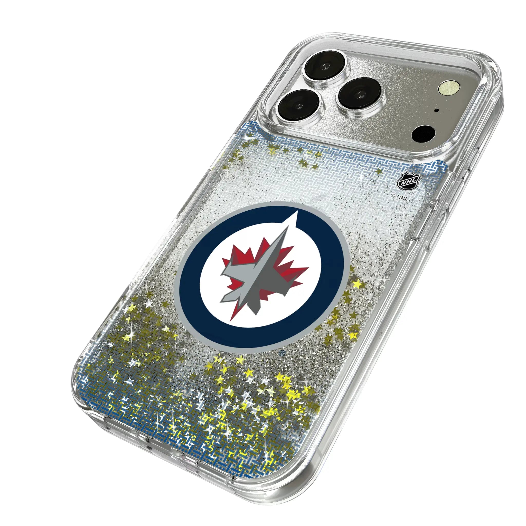 Winnipeg Jets Linen iPhone Glitter Phone Case for Apple iPhone - Isometric View