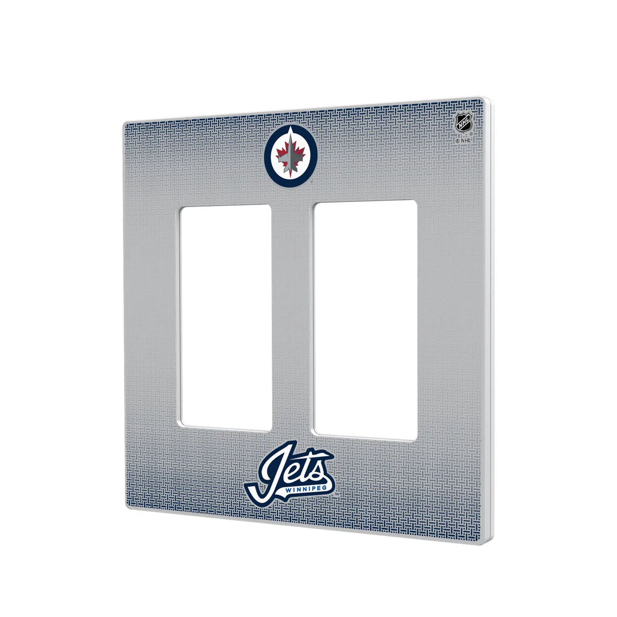 Winnipeg Jets Linen Hidden-Screw Light Switch Plate#Style_Double Rocker