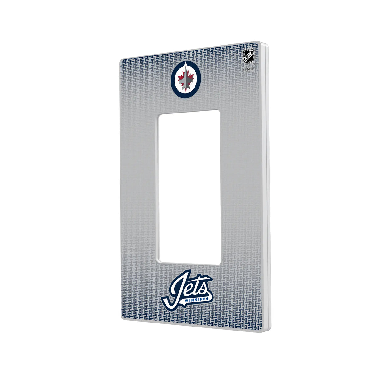 Winnipeg Jets Linen Hidden-Screw Light Switch Plate#Style_Single Rocker