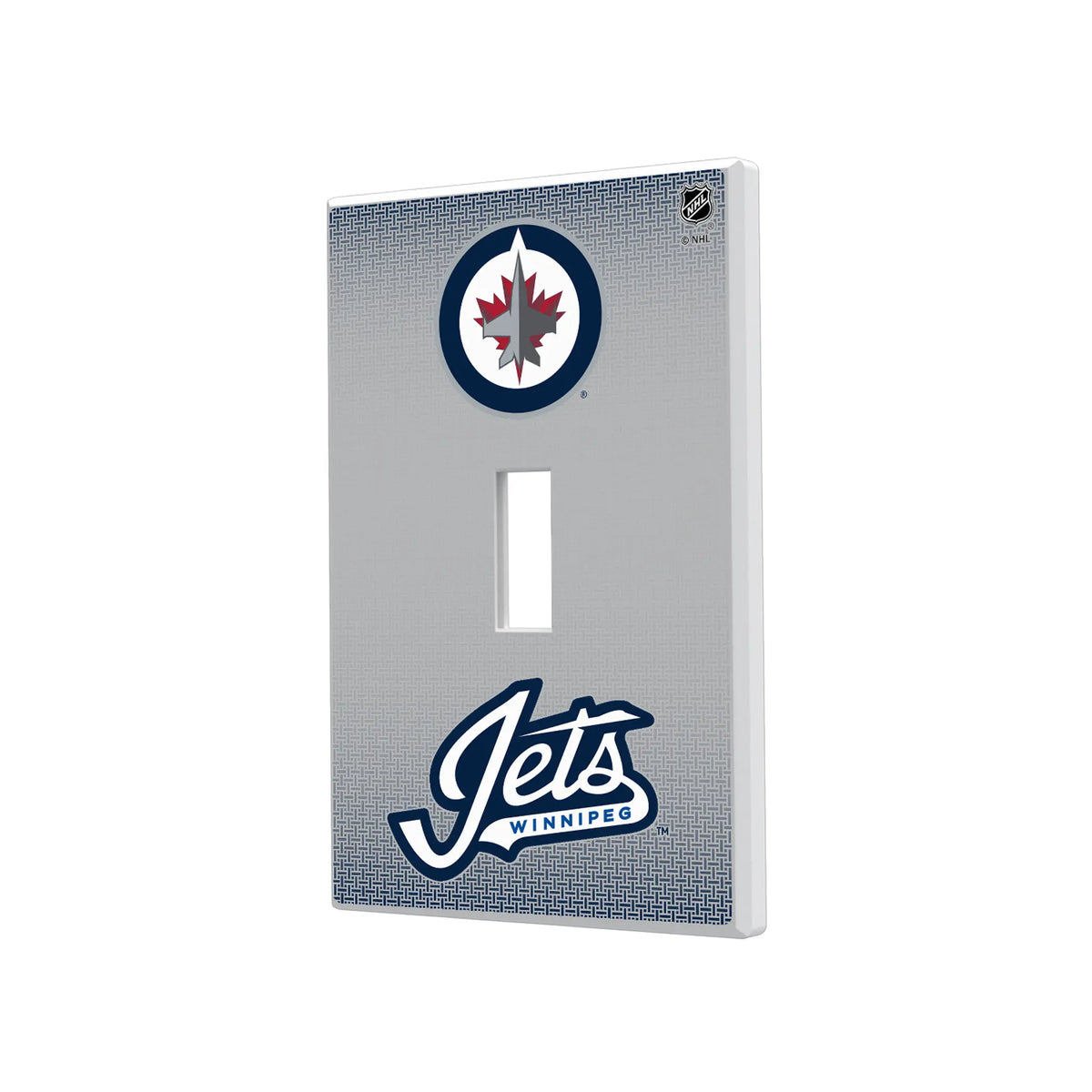Winnipeg Jets Linen Hidden-Screw Light Switch Plate#Style_Single Toggle