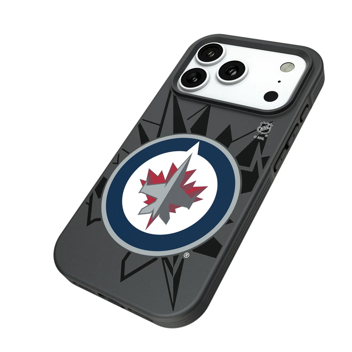 Winnipeg Jets Monocolor Tilt iPhone Bump Phone Case for Apple iPhone - Isometric View#Device_iPhone 18 Pro