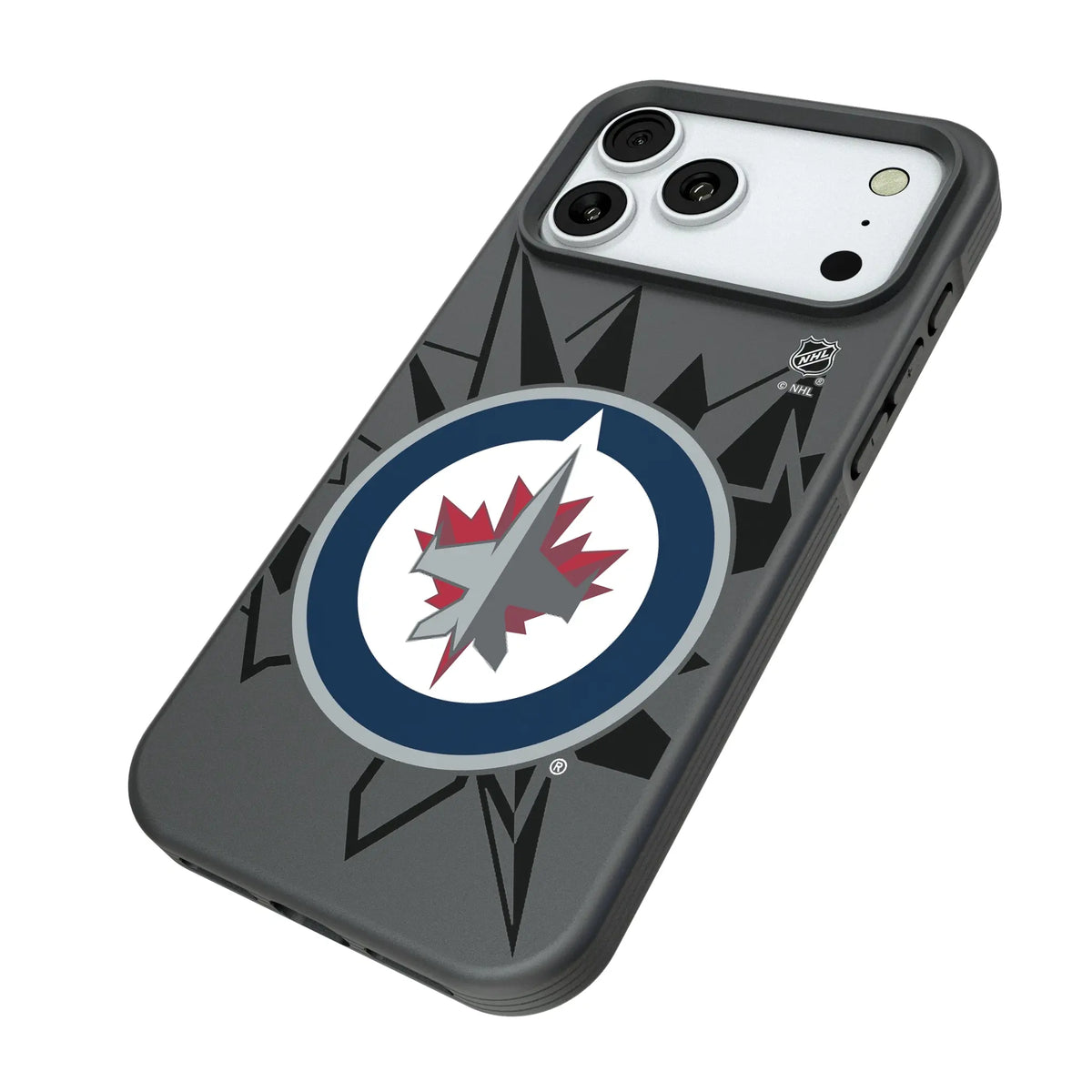 Winnipeg Jets Monocolor Tilt iPhone Bump Phone Case for Apple iPhone - Isometric View#Device_iPhone 18 Pro Max