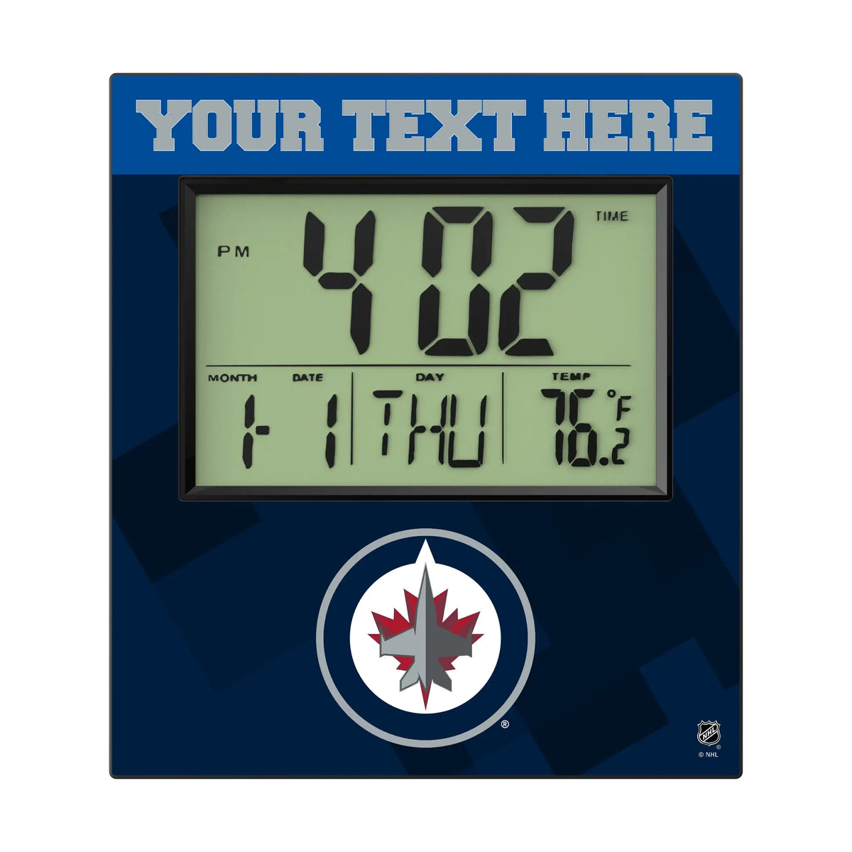 Winnipeg Jets Personalized Color Block Wall Clock