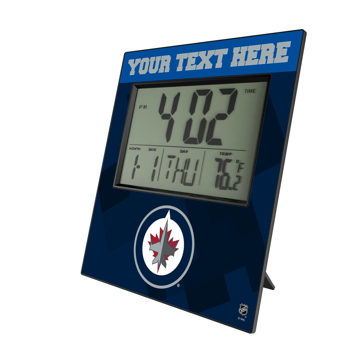 Winnipeg Jets Personalized Color Block Wall Clock