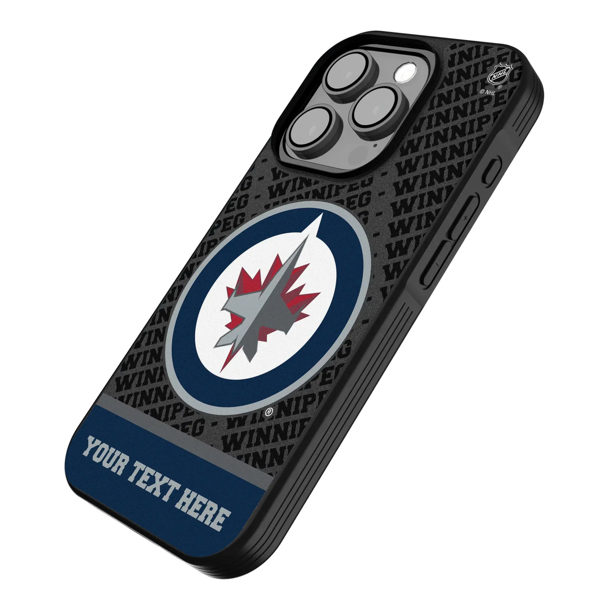 Winnipeg Jets Personalized EndZone Plus iPhone Bump Phone Case for Apple iPhone - Isometric View