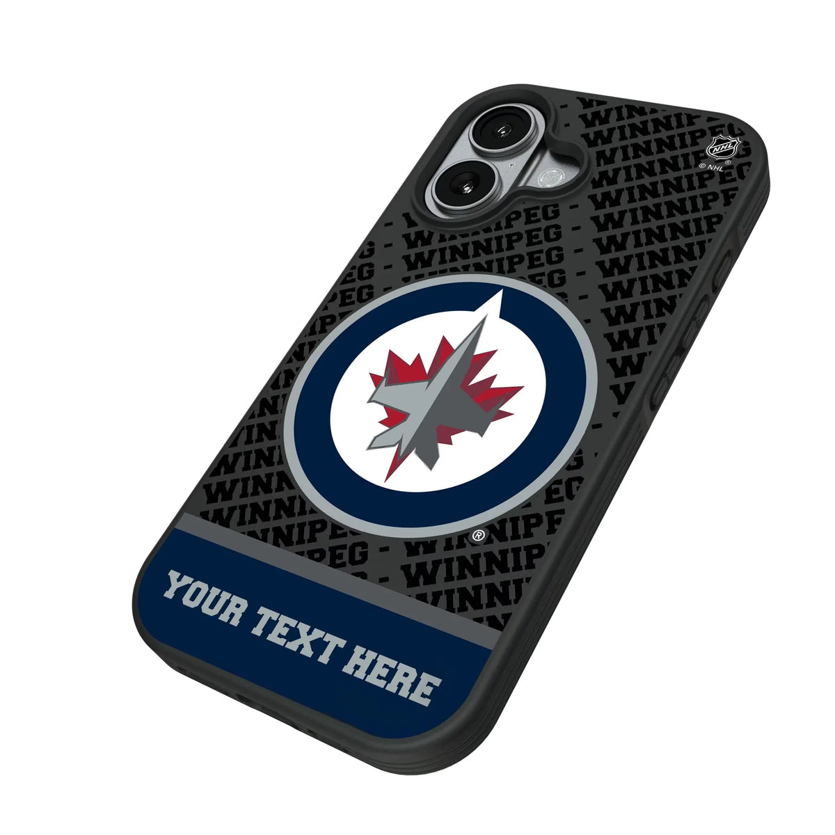 Winnipeg Jets Personalized EndZone Plus iPhone Bump Phone Case for Apple iPhone - Isometric View#Device_iPhone 17