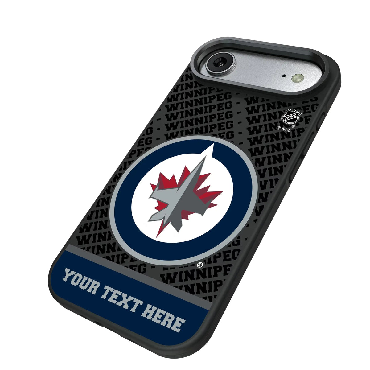 Winnipeg Jets Personalized EndZone Plus iPhone Bump Phone Case for Apple iPhone - Isometric View#Device_iPhone Air