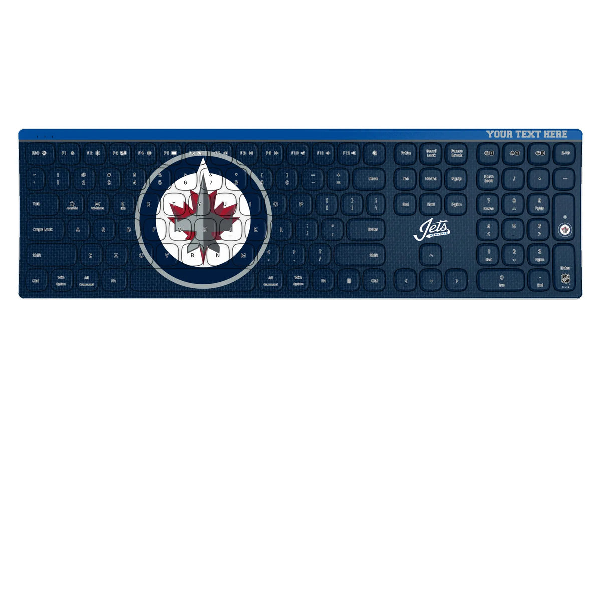 Winnipeg Jets Personalized Endzone Solid KKB605 Curved Wireless Keyboard