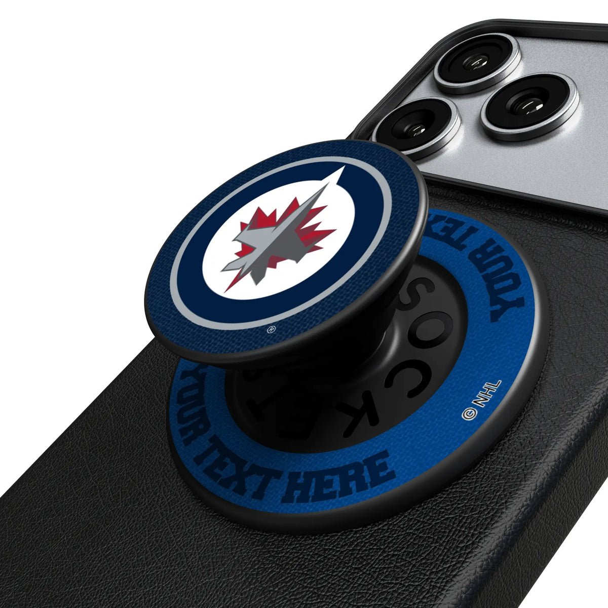 Winnipeg Jets Personalized Endzone Solid Popsockets Round Magnetic
