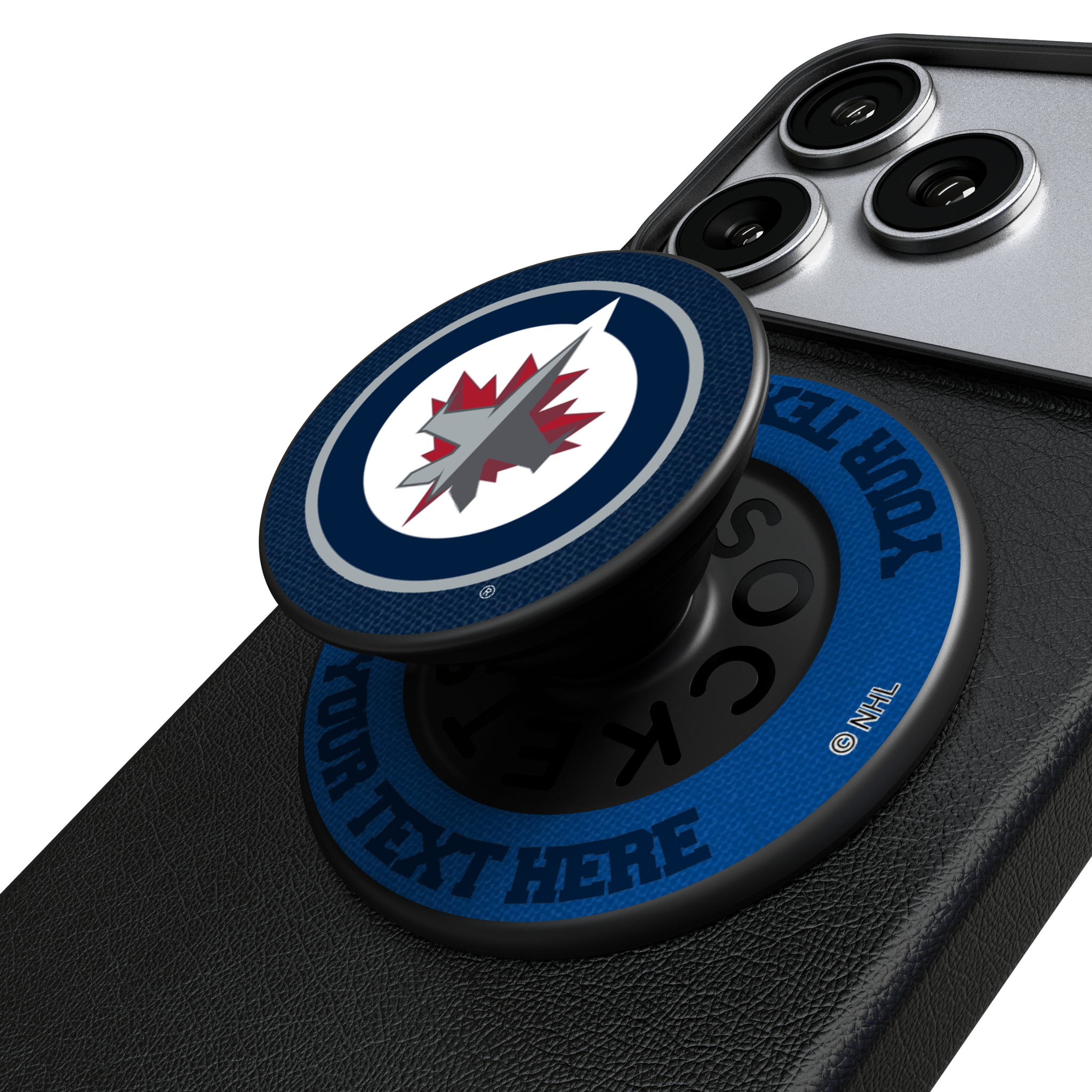 Winnipeg Jets Personalized Endzone Solid Popsockets Round Magnetic