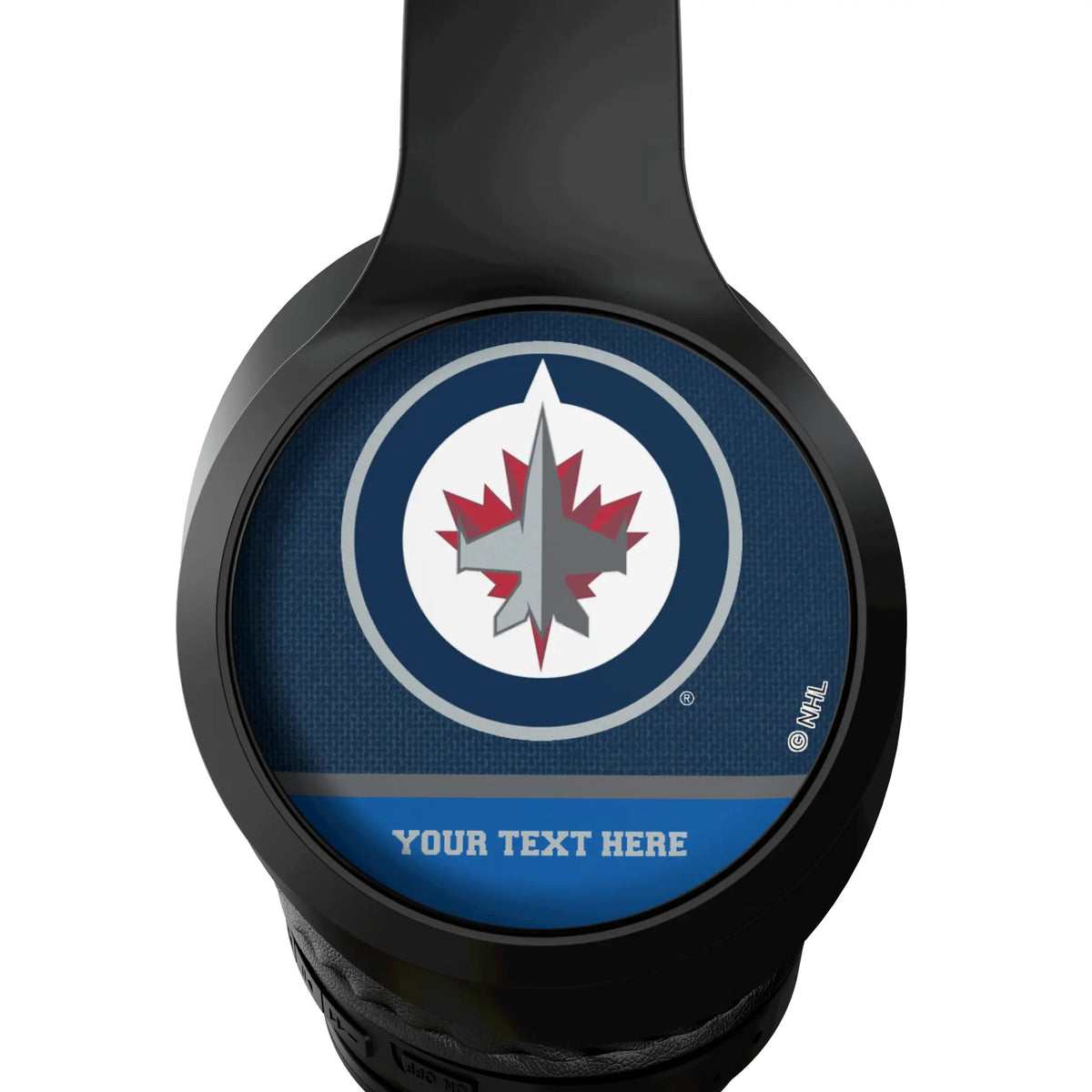 Winnipeg Jets Personalized Endzone Solid Wireless Over-Ear Headphones With Case - Detail