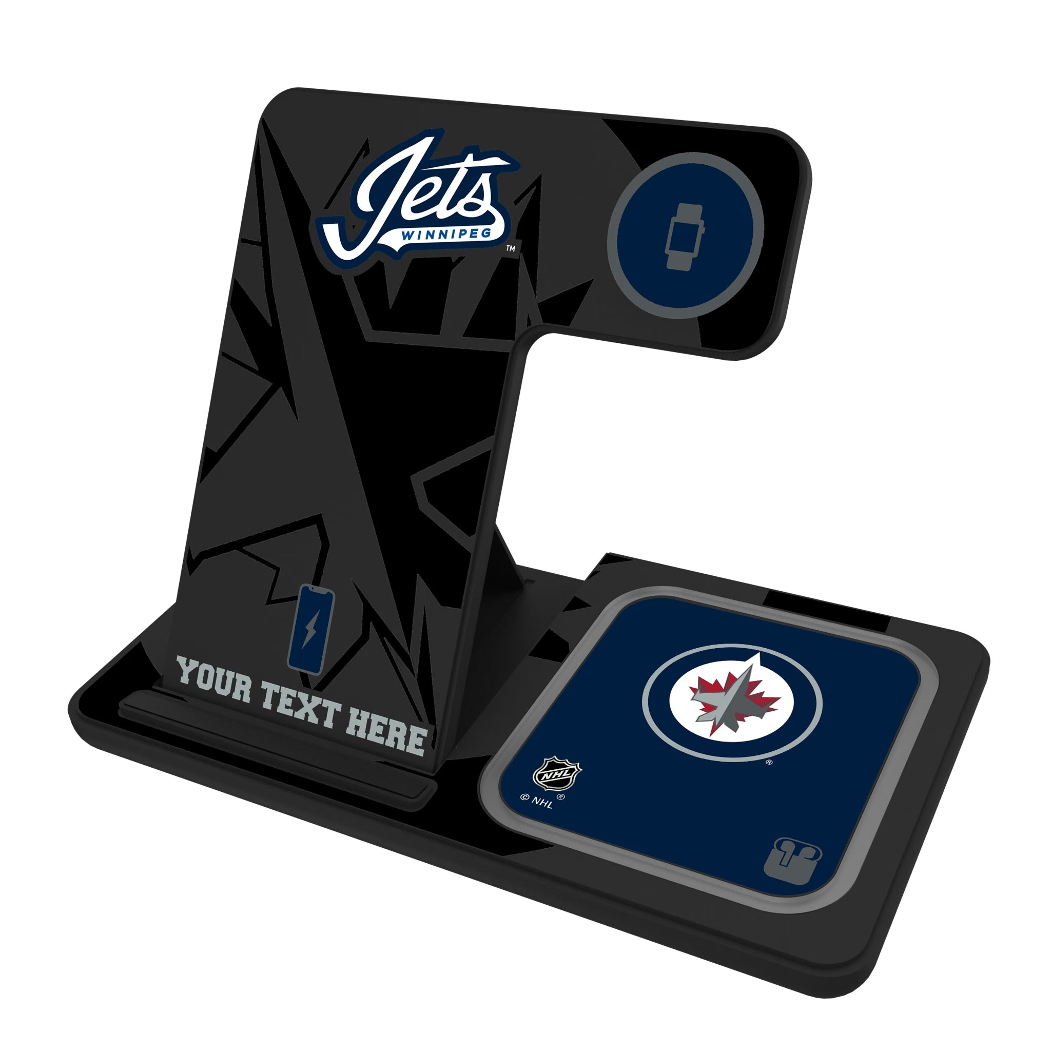 Winnipeg Jets Personalized Tilt 3 in 1 Charging Station