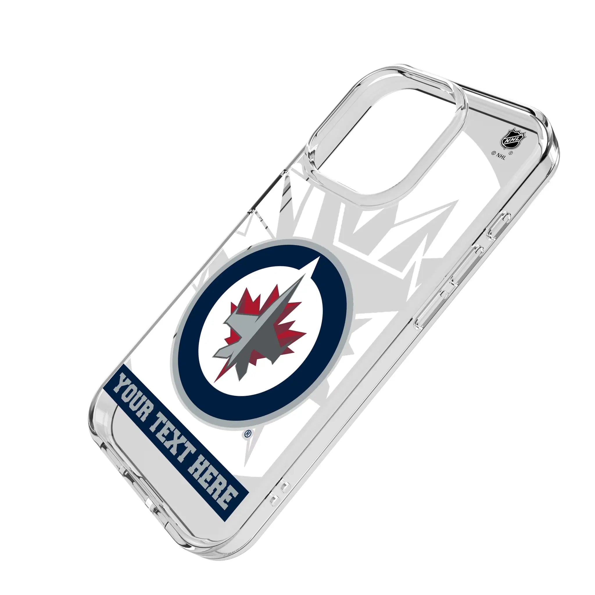 Winnipeg Jets Personalized Tilt iPhone Clear Phone Case for Apple iPhone - Isometric View