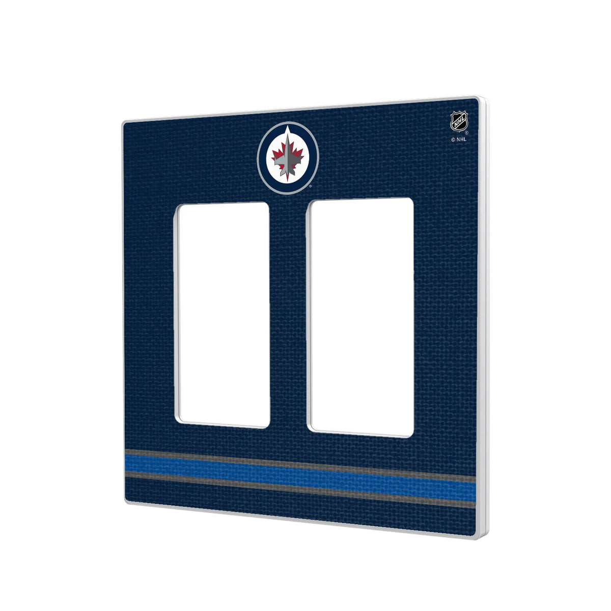 Winnipeg Jets Stripe Hidden-Screw Light Switch Plate#Style_Double Rocker
