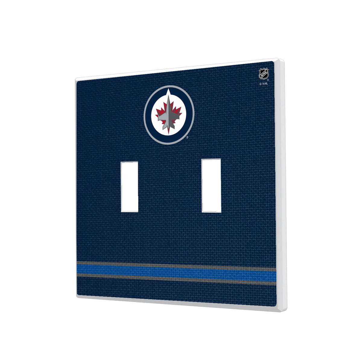Winnipeg Jets Stripe Hidden-Screw Light Switch Plate#Style_Double Toggle