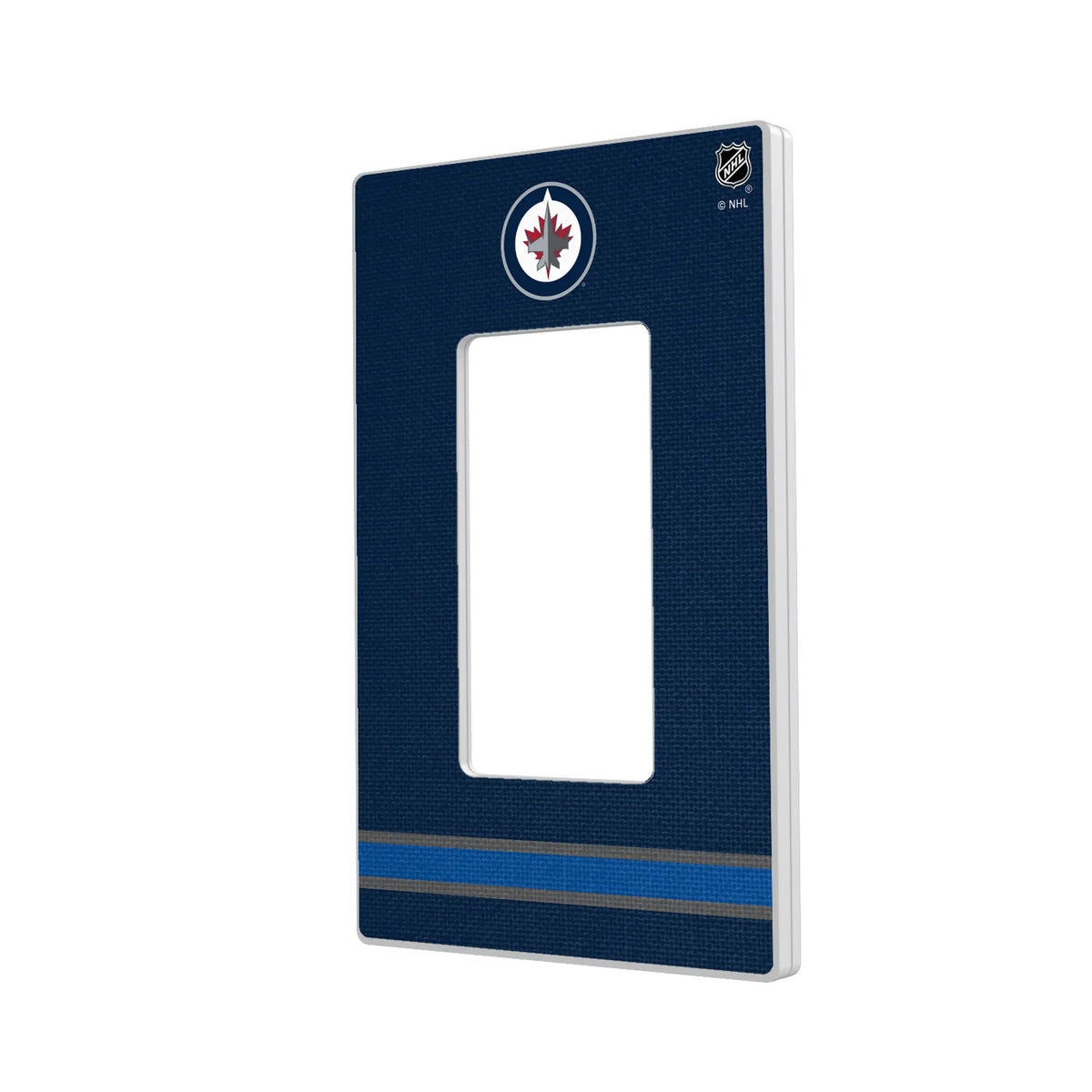 Winnipeg Jets Stripe Hidden-Screw Light Switch Plate#Style_Single Rocker