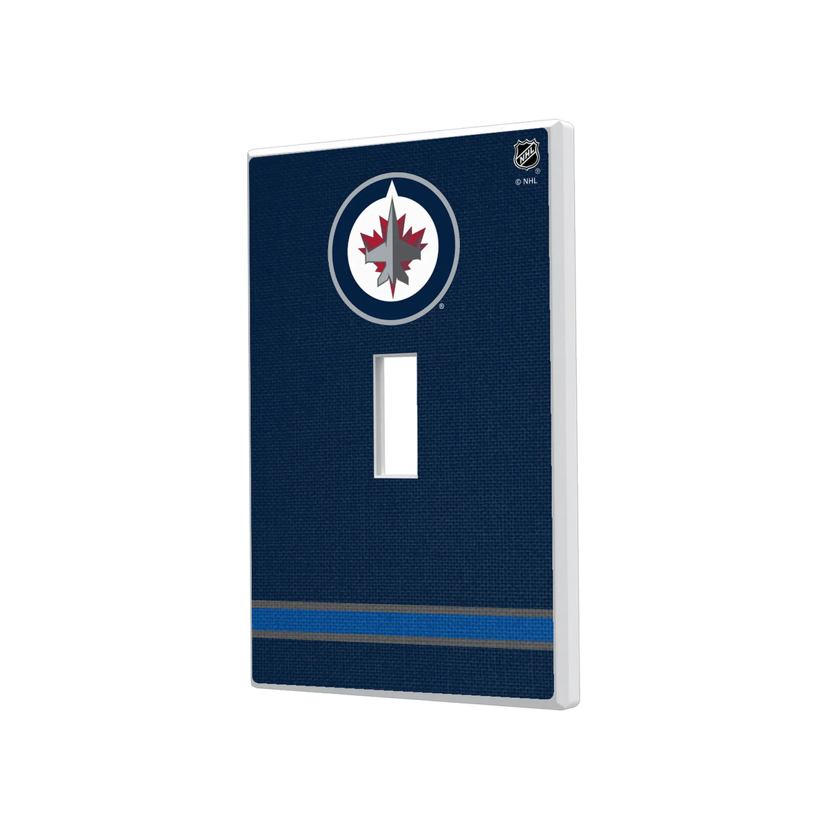 Winnipeg Jets Stripe Hidden-Screw Light Switch Plate#Style_Single Toggle