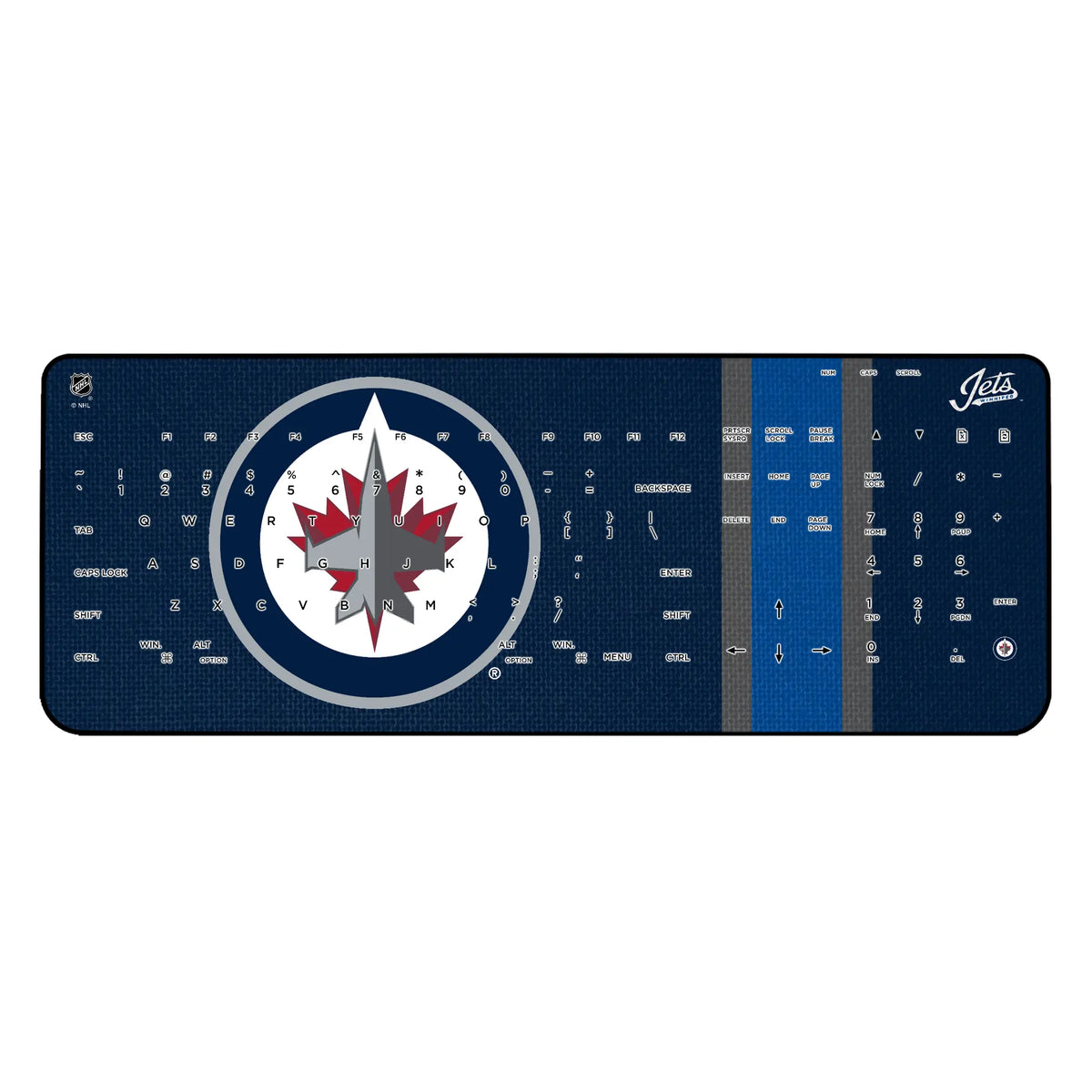 Winnipeg Jets Stripe Wireless USB Keyboard