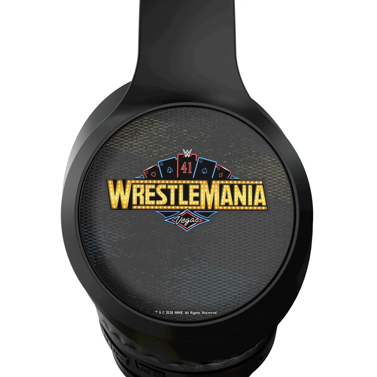 WrestleMania 41 Steel Wireless Over-Ear Headphones With Case - Detail