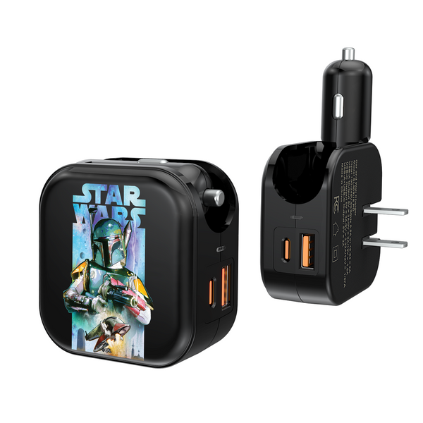 Star Wars Boba Fett Portrait Collage 2 in 1 USB A/C Charger