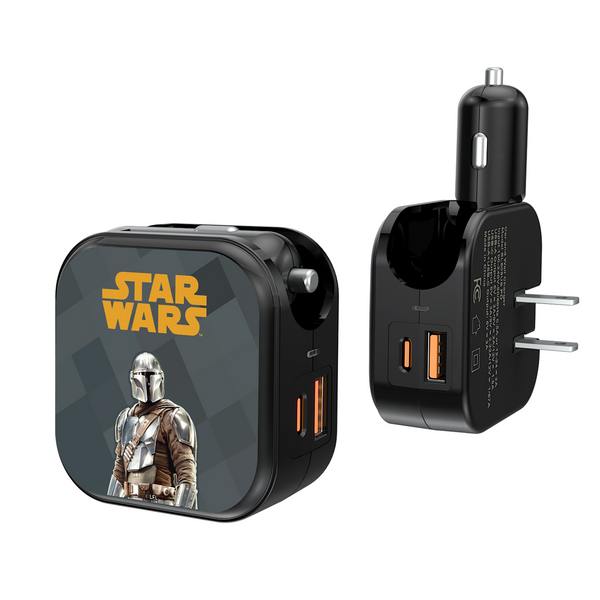 The Mandalorian Mando Color Block 2 in 1 USB A/C Charger