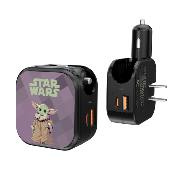 The Mandalorian Grogu Color Block 2 in 1 USB A/C Charger