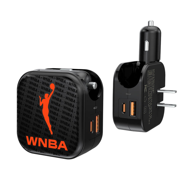WNBA Blackletter 2 in 1 USB A/C Charger