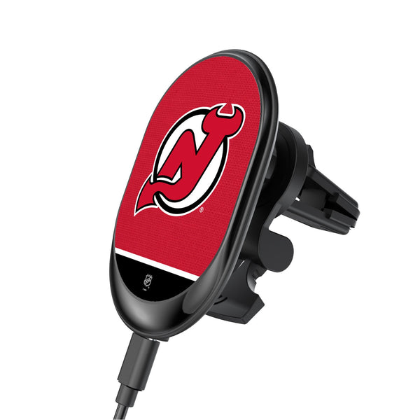 New Jersey Devils Solid Wordmark Wireless Car Charger