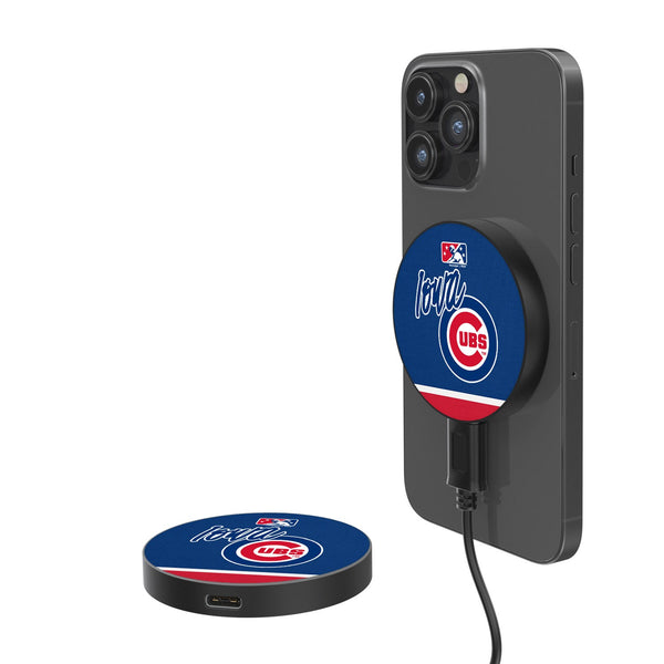 Iowa Cubs Stripe 15-Watt Wireless Magnetic Charger