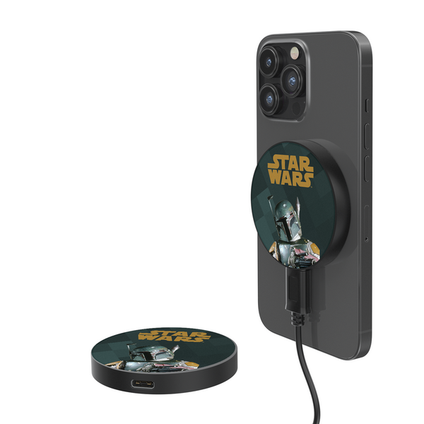 Star Wars Boba Fett Color Block 15-Watt Wireless Magnetic Charger