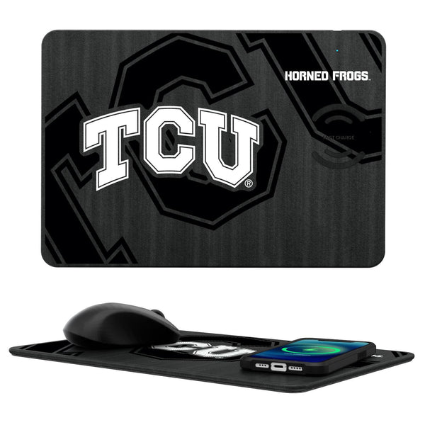 Texas Christian Horned Frogs Monocolor Tilt 15-Watt Wireless Charger and Mouse Pad