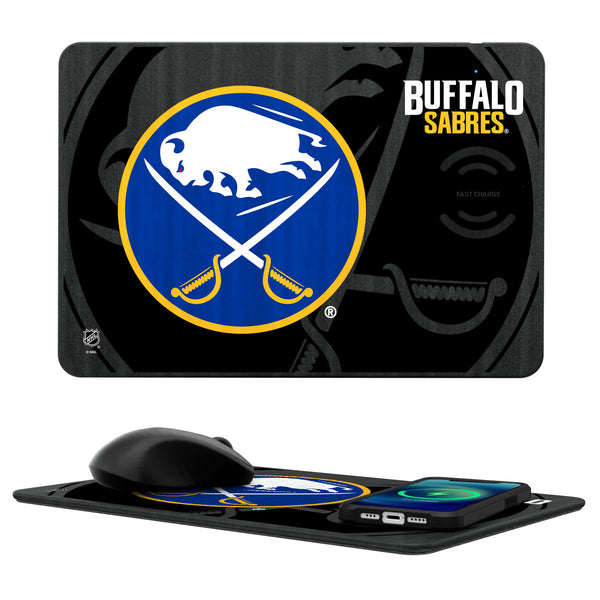 Buffalo Sabres Tilt 15-Watt Wireless Charger and Mouse Pad