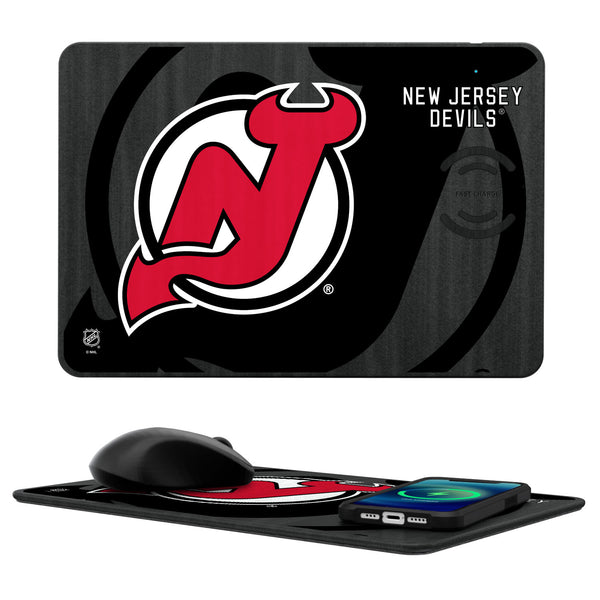 New Jersey Devils Tilt 15-Watt Wireless Charger and Mouse Pad