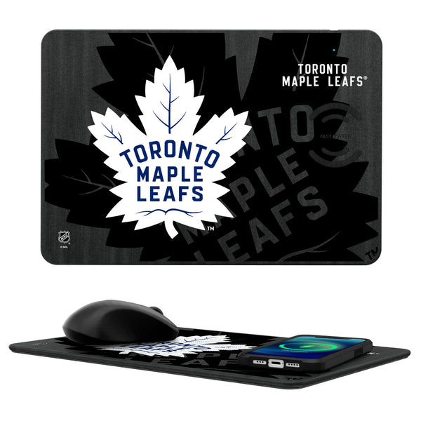 Toronto Maple Leafs Tilt 15-Watt Wireless Charger and Mouse Pad