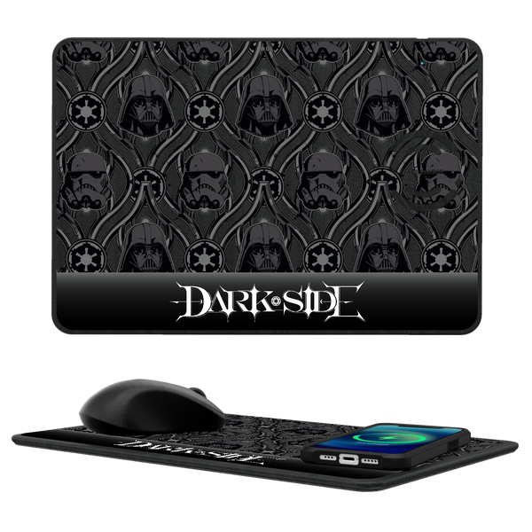 Star Wars Dark Side Pattern 15-Watt Wireless Charger and Mouse Pad