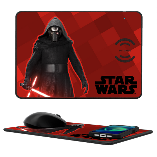 Star Wars Kylo Ren Color Block 15-Watt Wireless Charger and Mouse Pad