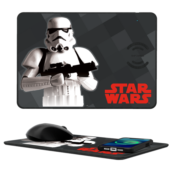 Star Wars Stormtrooper Color Block 15-Watt Wireless Charger and Mouse Pad