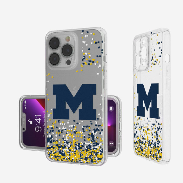 Michigan Wolverines Confetti iPhone Clear Case