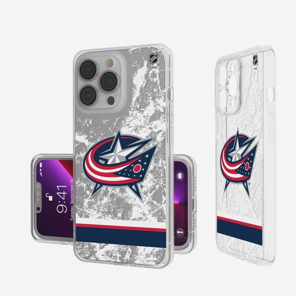 Columbus Blue Jackets Ice Stripe iPhone Clear Case
