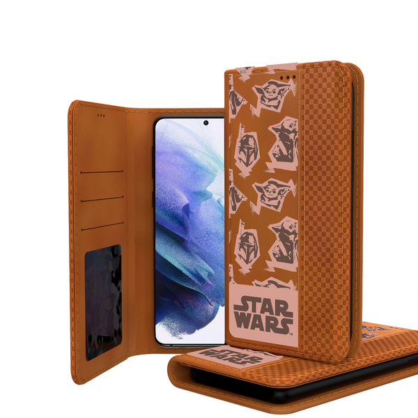 The Mandalorian Grogu Pattern Galaxy Folio Phone Case