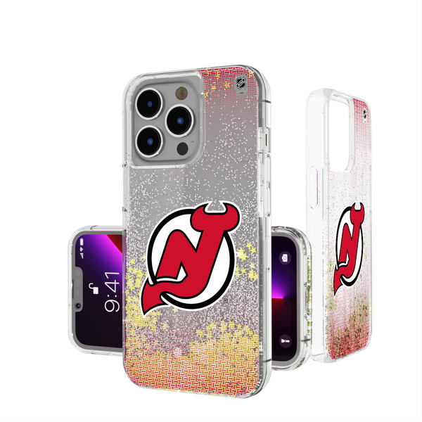 New Jersey Devils Linen iPhone Glitter Phone Case