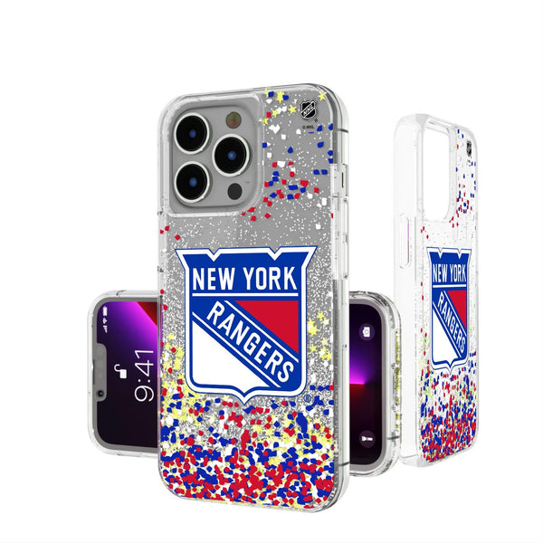 New York Rangers Confetti iPhone Glitter Case