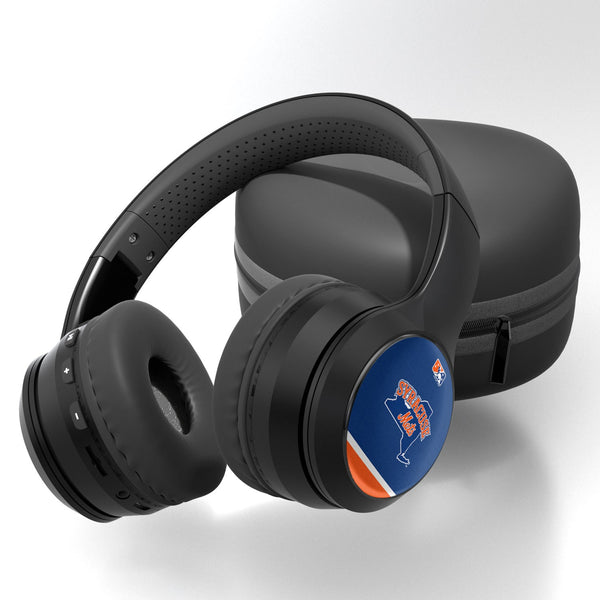 Syracuse Mets Stripe Wireless Over-Ear Bluetooth Headphones With Case