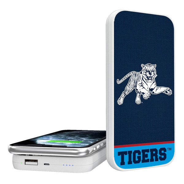 Jackson State Tigers Endzone Solid 5000mAh Portable Wireless Charger