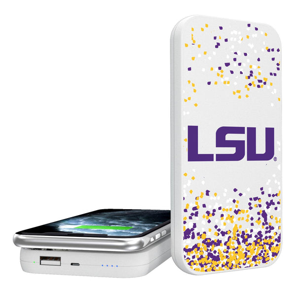 Louisiana State University Tigers Confetti 5000mAh Portable Wireless Charger